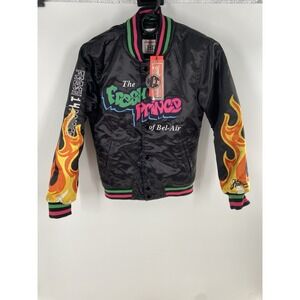 Headgear Classics Black Flame Fresh Prince Satin‎ Jacket Black Small NWT